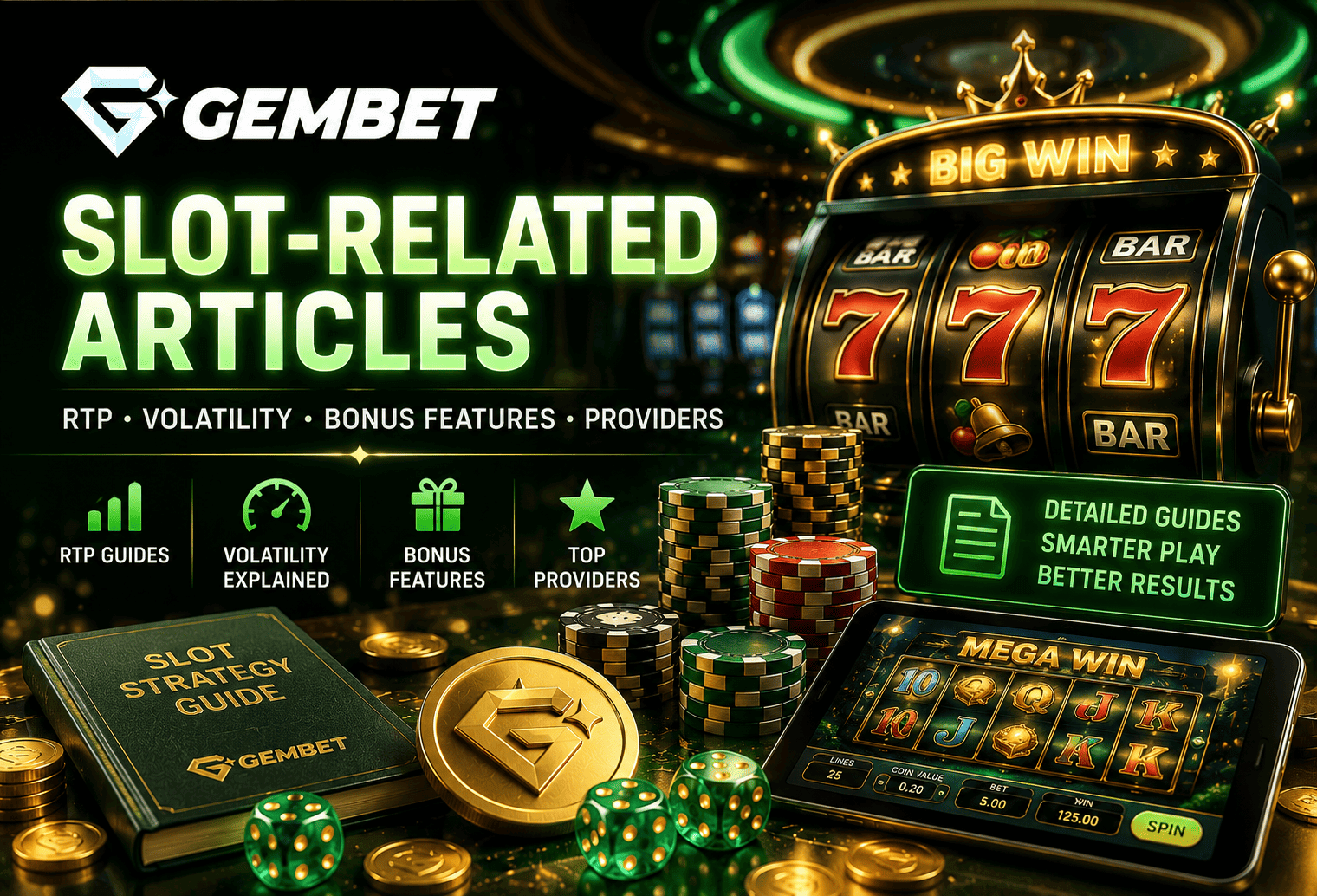 Slot-related articles about RTP, volatility and providers
